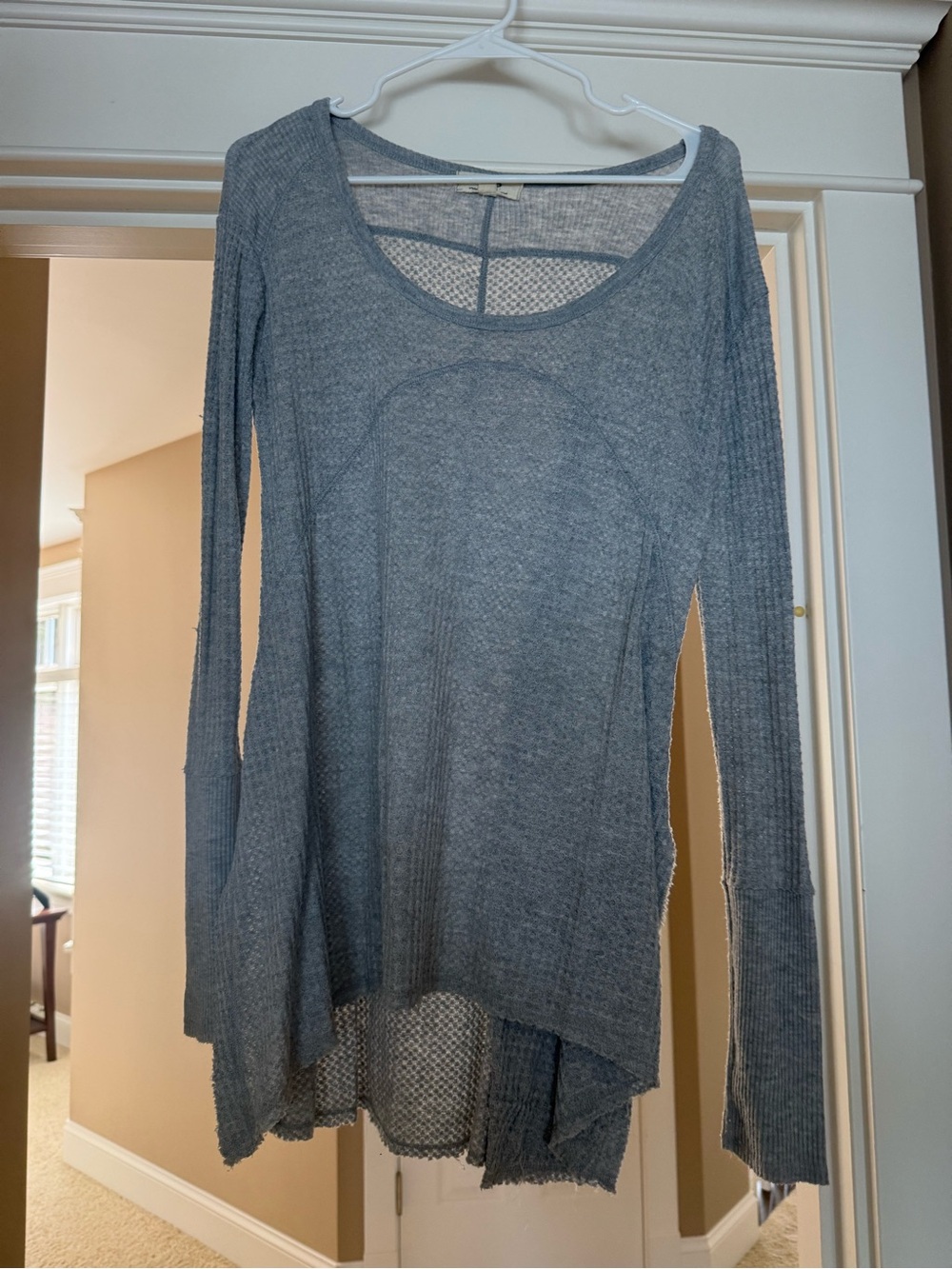 Free People Heather Grey Scoop-Neck Long Sleeve Tunic